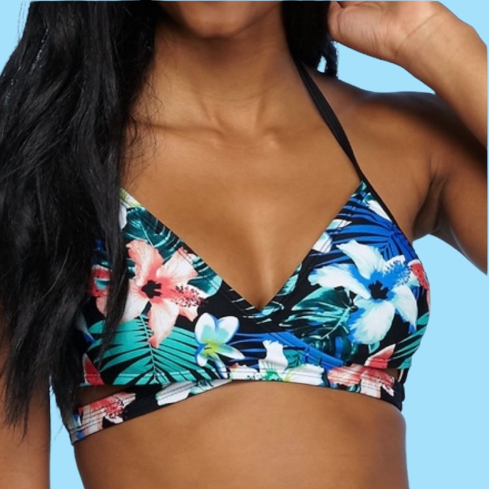 Urban Sea Dark Jungle Wrap Bikini Top